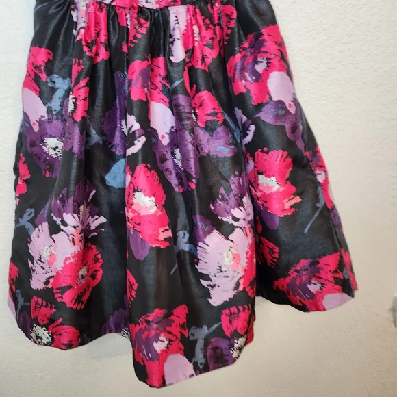 Gymboree Dressed Up Girl’s Black Pink Purple Florals Dress Size 8 sundress - Picture 5 of 15
